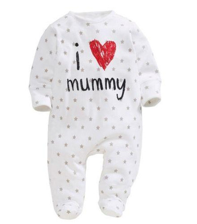 Newborn Baby Boy Girl Infant I Love Mummy Daddy Long Sleeve Romper Jumpsuit Clothes