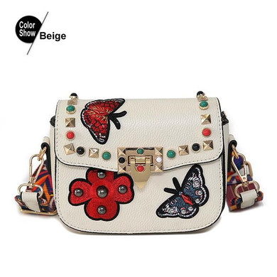 RoyaDong 2017 Women Shoulder Bags Flap Pu Leather Crossbody Bags For Girls Candy Color Handbags Ribbon Rivet Mini Messenger Bag