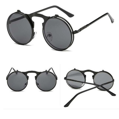 Round Steampunk Sunglasses Retro Punk Eyeglasses Men Women Summer Sunglasses Brand Designer Vintage Circle Glasses D1