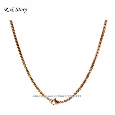 Rose gold stainless steel chain for floating lockets and pendants LFH_011