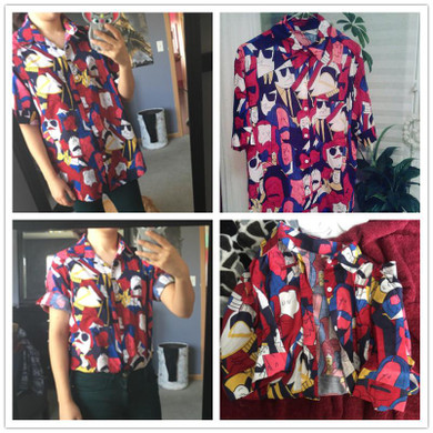 ROMWE Multicolor Printed Shirt Knot Front Cute Casual Blouse 2018 Women Dip Hem Summer Tops Pockets Button Up Lapel Hi-Lo Blouse
