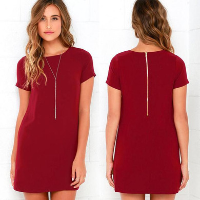 JRQIOT 2017 Summer New Fashion Mini Party Dress Cotton O-neck Slim T shirt Dresses Plus Size Women Clothing Office Vestidos