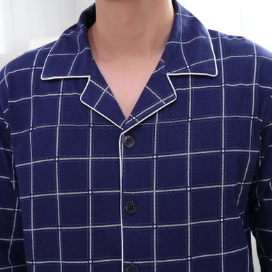 JRMISSLI Autumn 100% Cotton Long Sleeve Men Sleepwear Masculine Pyjamas Plaid Men's Pajama Sets Lounge Casual Home Clothing