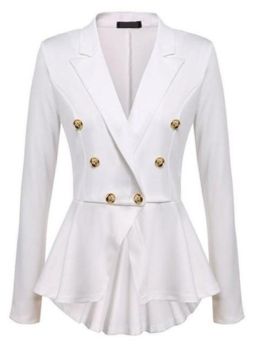 JOYINPARTY  Fashion Women Slim Fit Blazer Jackets Long Sleeve Blazer Workwear Casaco Feminino Solid No Button Clothes
