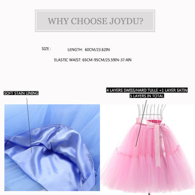 JOYDU Best Quality Lolita Tulle Skirt American Apparel Midi 5 Layers Tutu Skirts Womens Petticoat 2017 Summer faldas saia jupe