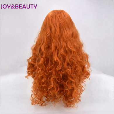 JOY&amp;BEAUTY Womens Wigs Synthetic Hair Heat Resistant Synthetic Wigs Curly Wig Long Orange Wig 24inch