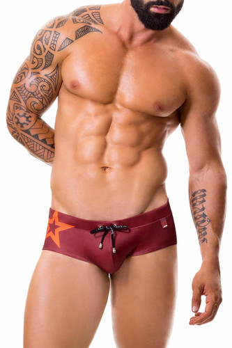 Jor Red-Wine Army Swim Brief