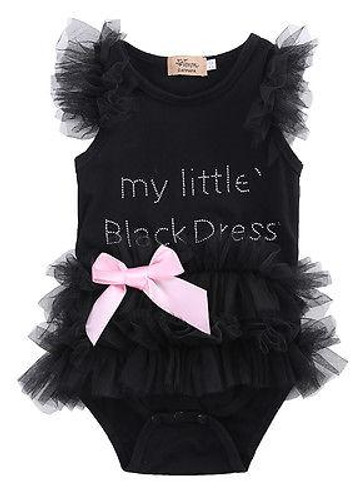 New Baby Bodysuits Infant Baby Girls Summer Clothes My Little Black Lace Bodysuit Outfits