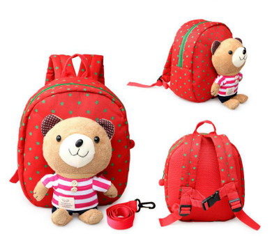 New 3D Cartoon Bear Bag Baby Toddler Anti lost Leash Harness Strap Walker Kids Lunch Box child Kindergarten Schoolbag Backpack