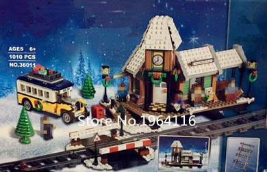New 36011 Creator series The Winter Village Station Model Building Blocks Compatible 10259 classic architecture Toy for children