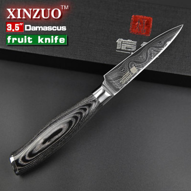 NEW 3.5" inches fruit knife VG10 Damascus steel kitchen knives paring kitchen knife parer knife k133 wood handle FREE SHIPPING