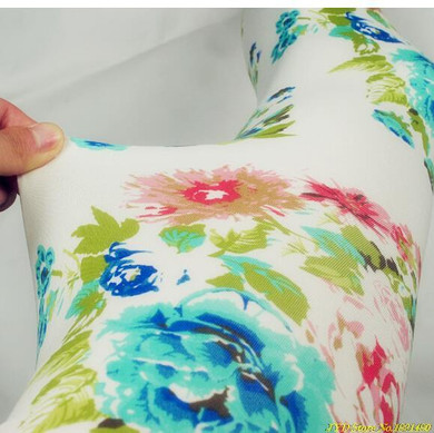 CUHAKCI 2017 New Women's Leggings High Street Cotton Leggin Casual Floral Printed Legging Graffiti Soft Fashion Women Trousers