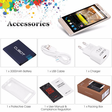 CUBOT ECHO 5.0 Inch Unlocked Smartphone Android 6.0 MTK6580 Quad Core Cell Phone 2GB RAM 16GB ROM 3000mAh Mobile Phone