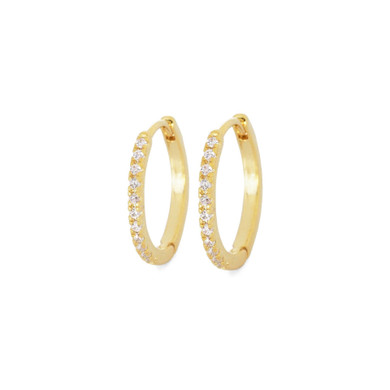 CUBIC ZIRCONIA HUGGIE EARRINGS