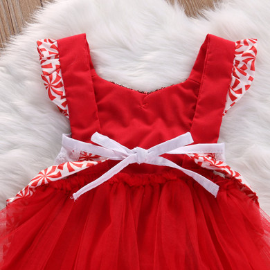 Christmas Baby Kids Girl Flower Tulle Dress Romper Baby's First Christmas Costumes Birthday Party Tutu Dress