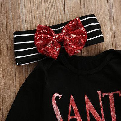 Christmas Baby Boys Girls Romper Jumpsuit + Pants Clothes Outfits 3 Sets Xmas baby rompers set newborn baby clothes 2016 New