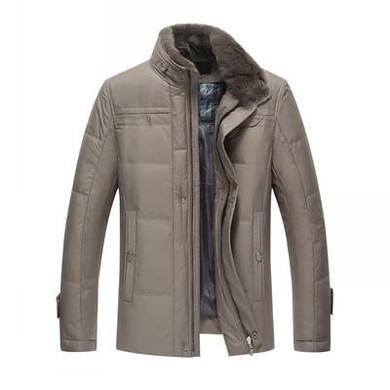 Mu Yuan Yang Zipper Coat Men's Duck Down Jacket Stand Collar Winter Warm Down Jackets For Male Snow Warm Clothing Overcoat