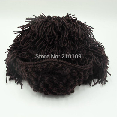 Mr.Kooky Wig Beard Hats Hobo Rasta Caveman Handmade Knitted Warm Winter Caps Baby Boy Girl Halloween Gift Funny Children Beanies