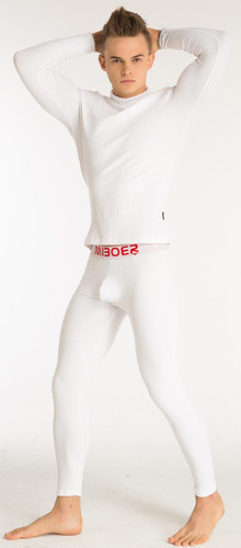 Mr.Gun Men's Long Johns Combed Cotton High Neckline Winter Base Layer Long Underwear Masculina Thermo Kit Thermal Long John Set