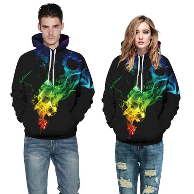 Mr.1991INC Top Designed Hoodies Men/Women 3d Sweatshirts Print Colorful Smoke Skulls Thin Unisex Hooded Hoodies Hoody