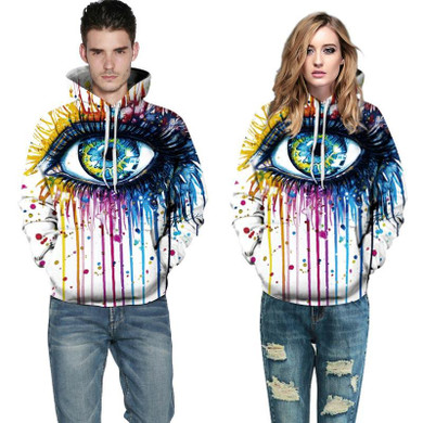 Mr.1991INC Paint Fashion Stylish Men/Women Hooded Hoodies 3d Print Paint Eyes Thin Sweatshirts Tracksuits Pullovers