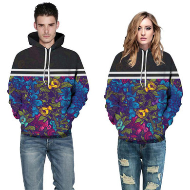 Mr.1991INC New Fashion Sweatshirts Men/Women Flowers Hoodies Print 2 Striped Flowers Hooded Hoodies Thin Autumn Tracksuits Tops
