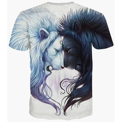 Mr.1991INC New Fashion Harajuku Men/Women T-shirt 3d Print White Black Lion Hip Hop Brand T Shirt Summer Tops Tees