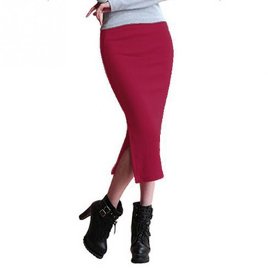 2018 Summer Autumn women skirts Modal high waist work slim feminine pencil skirt Split Stretchy sexy office lady skirts