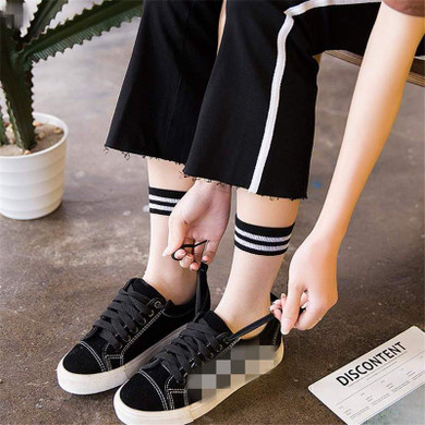 2018 Spring Summer Style Women Transparent Socks New Harajuku Striped Crystal Socks Glass Silk Sock Rainbow 1 Pair