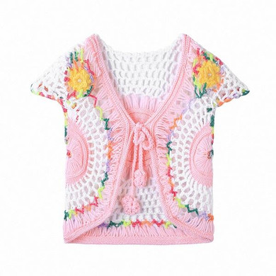 2018 Spring Summer new baby girls knitting vest Fashion waistcoat for 0-9M baby girls thin baby knitted soft outwear clothes