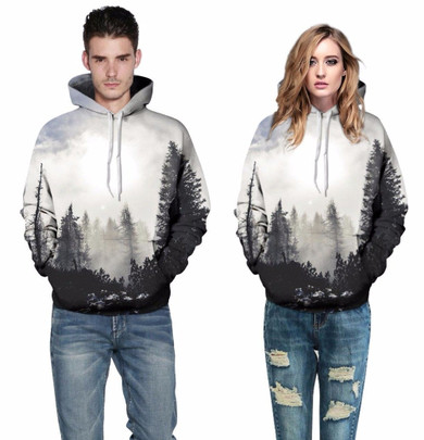 Mr.1991INC New Fashion Autumn Winter Men/women Thin Sweatshirts With Hat 3d Print Trees Hooded Hoodies Tops Pullovers