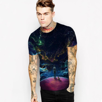 Mr.1991INC New Arrivals Men/Women 3d T-shirt Digital Print Moon Night Space Galaxy Tshirts Quick Dry Summer Tops Tees