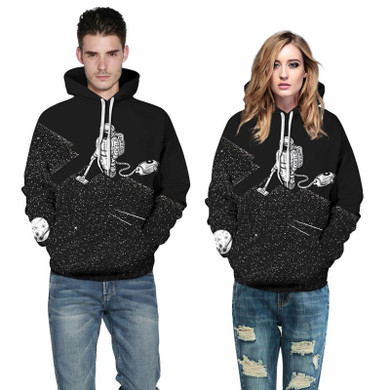 Mr.1991INC Funny Fashion Hoodies Men/Women 3D Sweatshirts Print Astronaut Vacuum Cleaner Thin Hooded Hoodies Hoody Tops