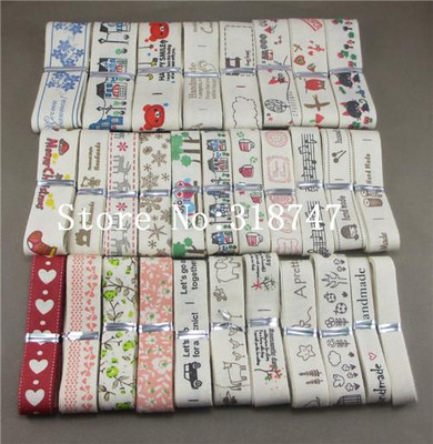 Lucia crafts Randomly 10-26mm 12y/lot,1y/style Printed Cotton Ribbons DIY Gift Packaging Handmade Accessories 040056108