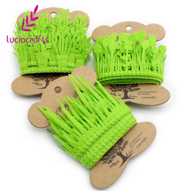 Lucia crafts 2y/lot Grass Flower Style Lace Ribbons Handmade Lace Trim Garment Sewing DIY Material Party Accessories 040051063