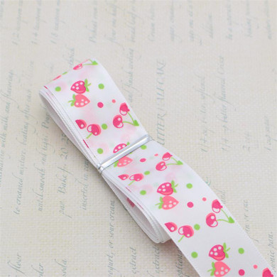 Lucia Crafts 2y/6y 25mm Strawberry Printed Satin Ribbons Sewing DIY Ribbon For Wedding/Party Material Accessories 040007116