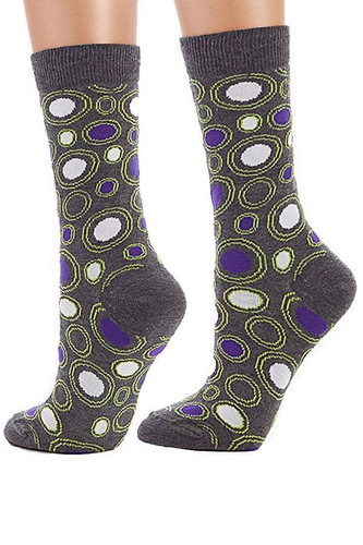 Lucci Purple Raindrops Crew Sock