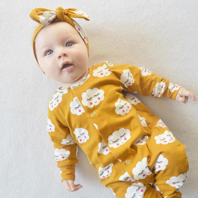 Baby Rompers Children Autumn Clothing Newborn Baby Clothes Cotton Long Sleeve Baby Girl Clothing Infant Jumpsuit with Headband