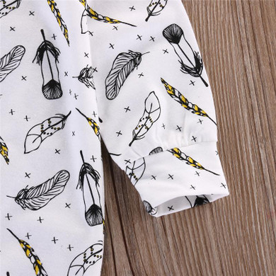Baby Rompers Autumn Spring Long Sleeve Rompers Baby Girl Clothing Jumpsuits Newborn Baby Clothes Cotton Baby Feather Rompers