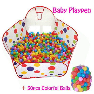 Baby Outdoor/Indoor Children's Playpens With Basketry Foldable Kids Pool Game Tent Portable Activity&amp;Gear Toy Fencing 90 cm
