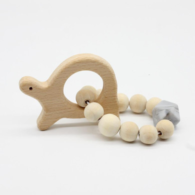 Baby Nursing Bracelets Wooden Teether Crochet Chew Beads Teething Wood Rattles Toys Teether Montessori Bracelets