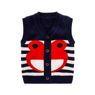 Baby Knitted Vest Autumn Sleeveless Animal V-neck Tops Children's Vest for girls knitted Sweater Cardigan Jacket Kids Waistcoat