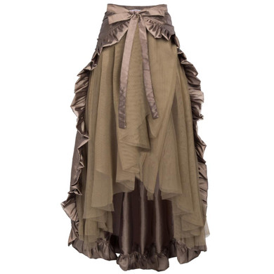 Belle Poque Steampunk Skirt Women 2018 Retro Solid Black Laceup Ruffle Long Maxi Skirt Summer Autumn Vintage Party Gothic Skirts