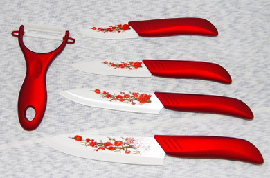 Beauty Gifts brand high quality 6 piece a set Zirconia kitchen set Ceramic Knife tool Set 3" 4" 5" 6" inch + Peeler+Holder