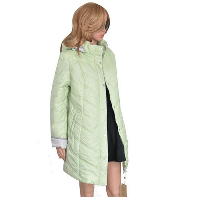 Beautiful multicolor autumn and winter lining flower medium-long with a hood thick cotton-padded jacket plus size 48-58 V307