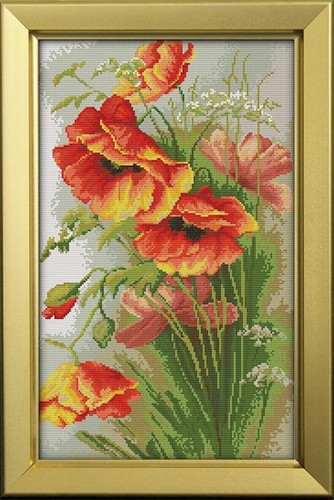 Beautiful flower Poppy,11CT Pattern on the canvas DMC 14CT Cross Stitch kits,needlework embroidery for Set,DIY Crafts Home Decor