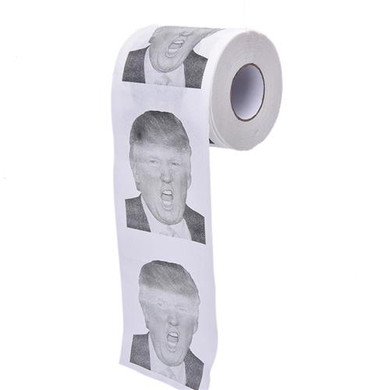 New 1Pcs Donald Trump Humour Toilet Paper Roll Novelty Funny Gag Gift Dump with Trump
