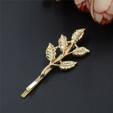 New 1 Pc Women Fashion Trendy Charming Leaf Design Hairpin Hair Clip Hair Accessories