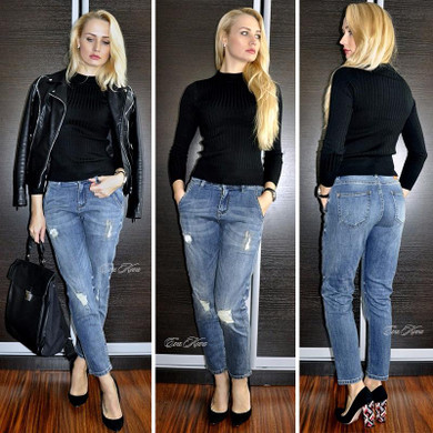 2018 LEIJIJEANS Spring Plus Size Fashion Ripped Hole Bleached Mid Waist Ankle Length Vintage Stretch Loose Harem Women Jeans