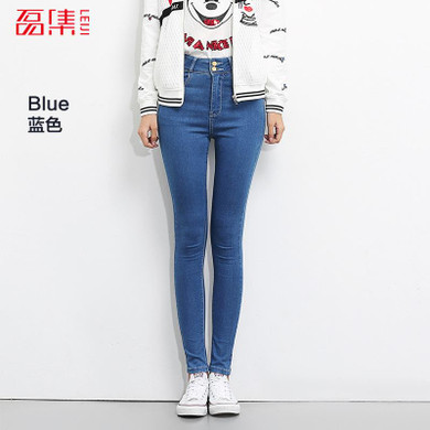 2018 LEIJIJEANS NEW Arrival Stretch Well 3 Colors Plus Size High Waist Full Length For Four Seasons Women Skinny Pencil Jeans